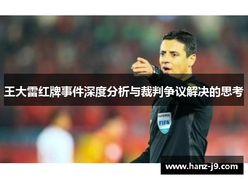 王大雷红牌事件深度分析与裁判争议解决的思考